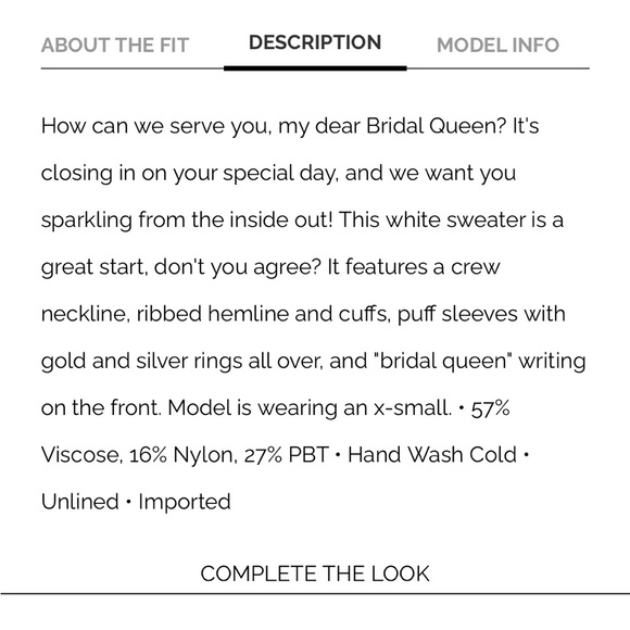 NWT Bridal Queen Sweater - Picture 5 of 5